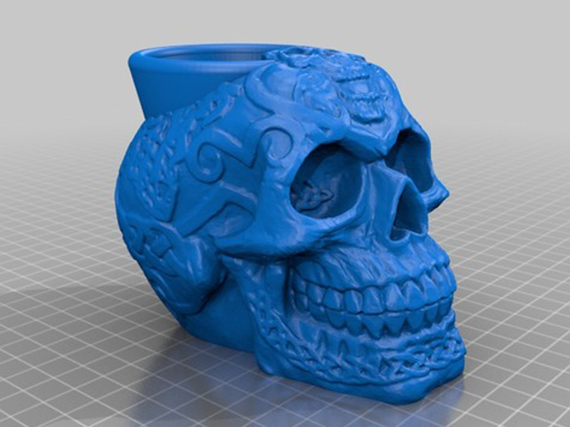 凯尔特骷髅花盆3D打印模型免费STL文件下载-深圳市博易特智能科技有限公司