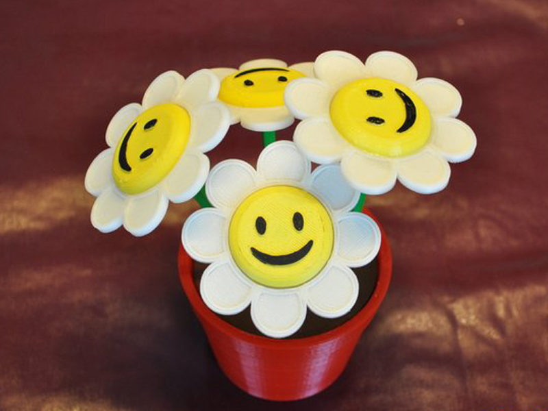 笑脸鲜花和花盆3D打印模型免费STL文件下载-深圳市博易特智能科技有限公司