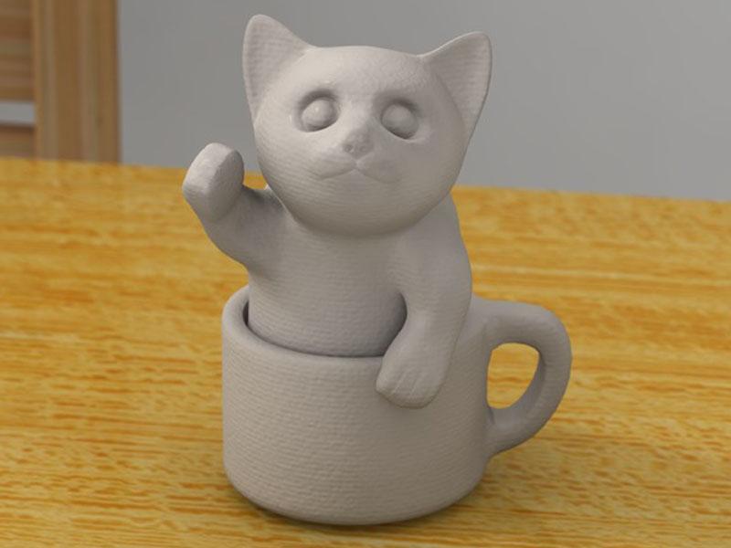 杯子里的小猫3D打印模型免费STL文件下载-深圳市博易特智能科技有限公司