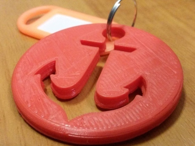 圆形锚钥匙链3D打印模型免费STL文件下载