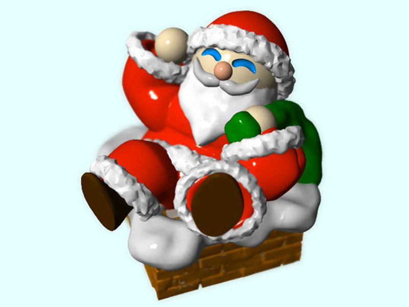 烟囱上的圣诞老人3D打印模型免费STL文件下载-深圳市博易特智能科技有限公司
