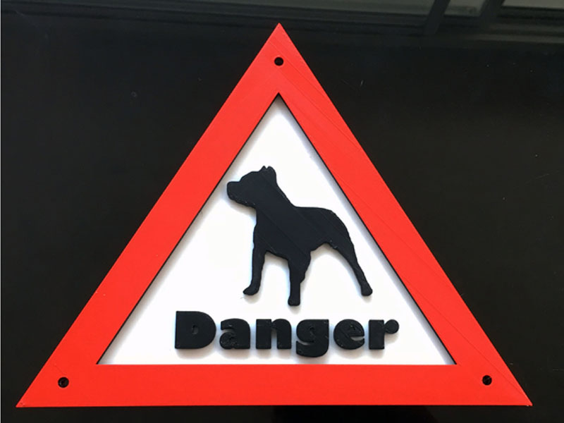 危险狗警告标志3D打印模型免费STL文件下载-深圳市博易特智能科技有限公司